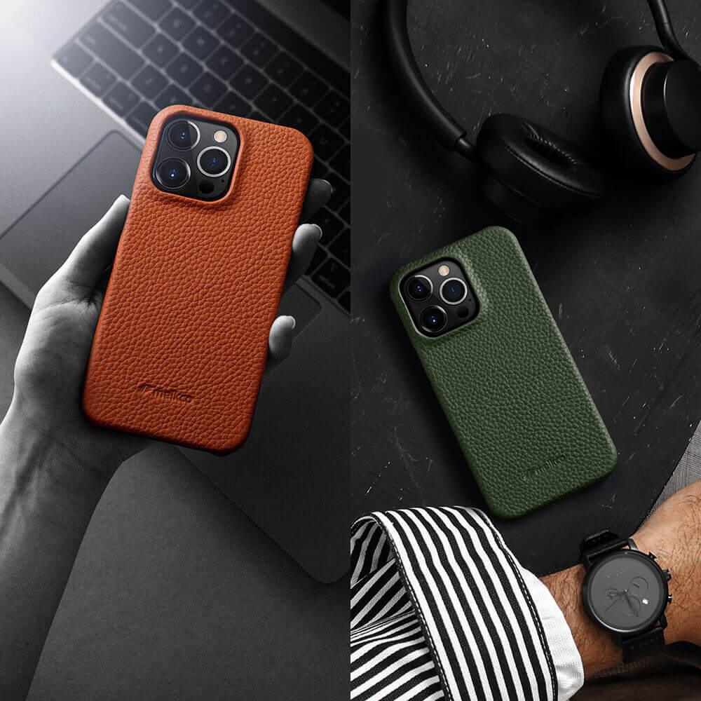 Melkco iPhone 15 Pro Premium Leather Magsafe Cover - Black - Tashqila Melkco iPhone 15 Pro Premium Leather Magsafe Cover - Black - Tashqila